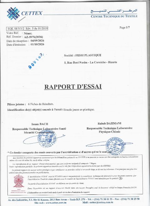 Rapport CETTEX — boucle jaune